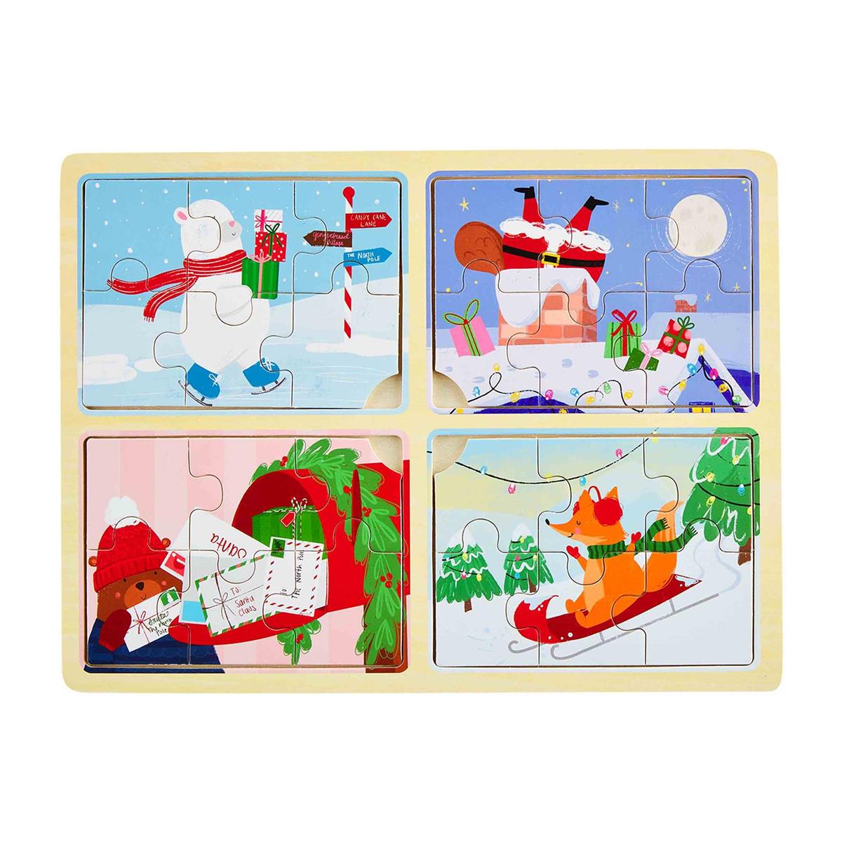 Mud Pie Christmas 4 in 1 Puzzle