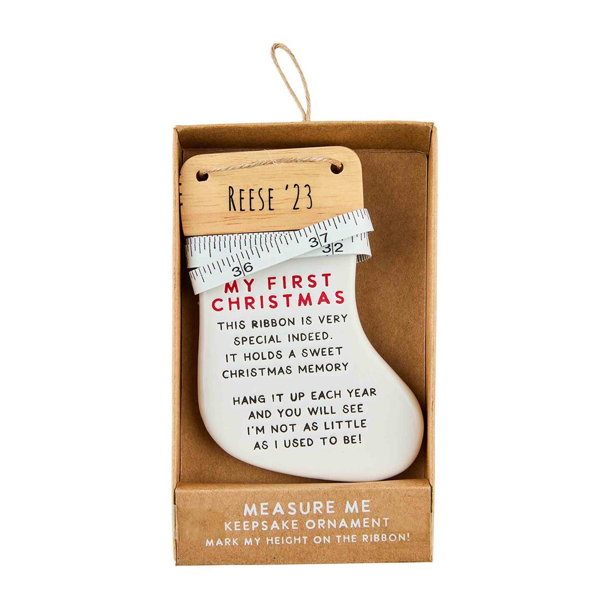 Mud Pie Stocking Measure Me Keepsake Ornament