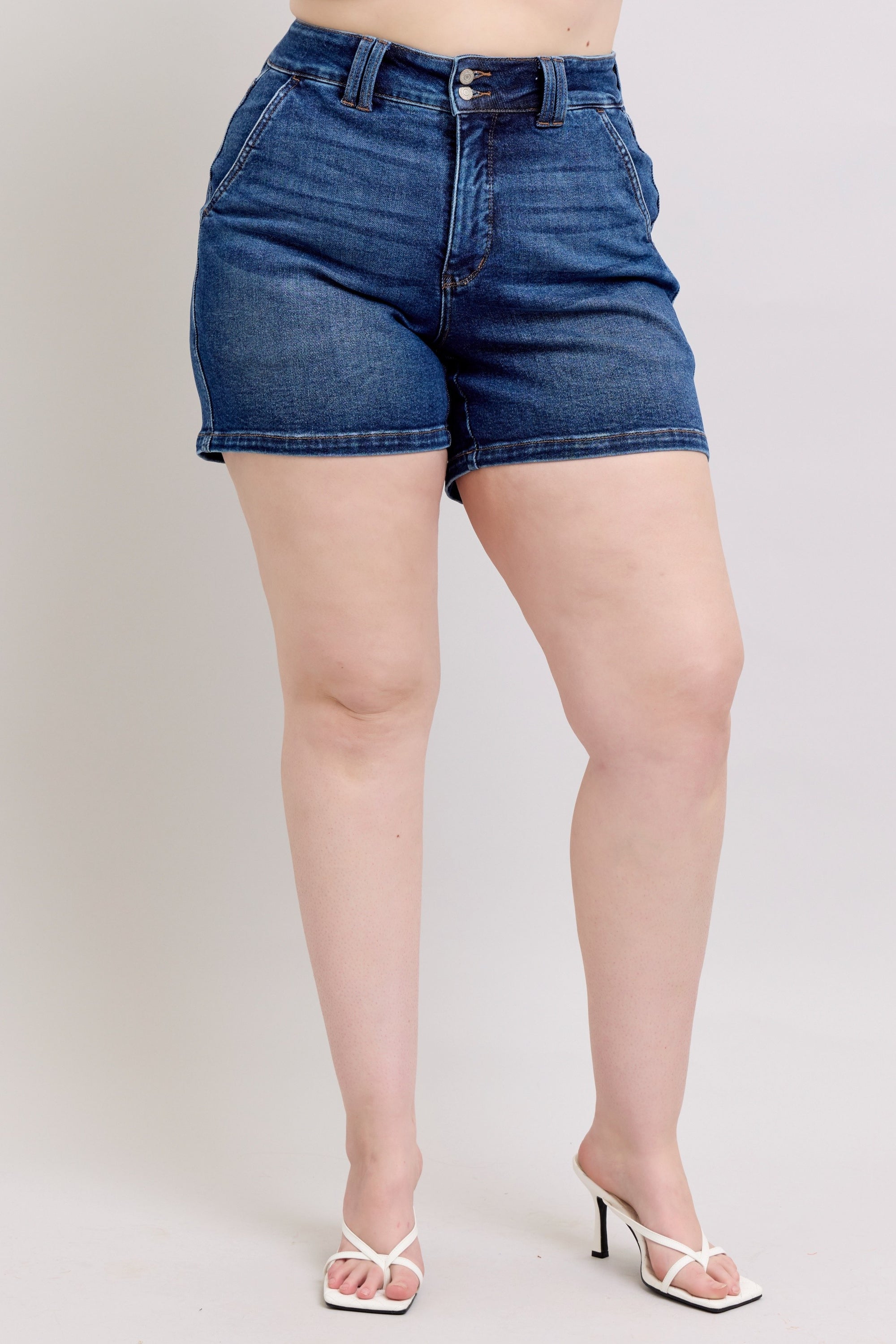 Judy Blue Hi-Waisted Double Button Shorts 150307