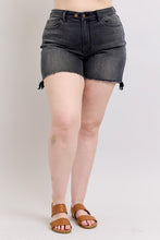 Judy Blue Long 2 Button Dad Shorts - Black 15286