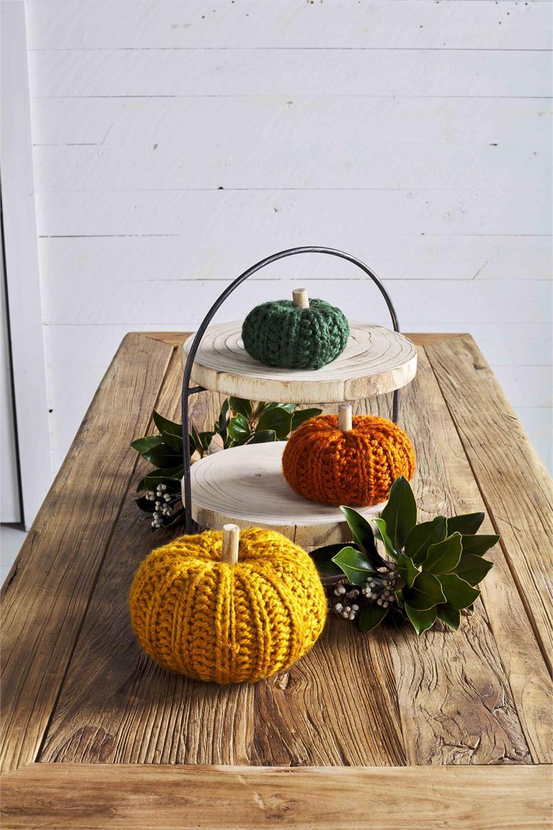 Mud Pie Decorative Crochet Fall Pumpkins