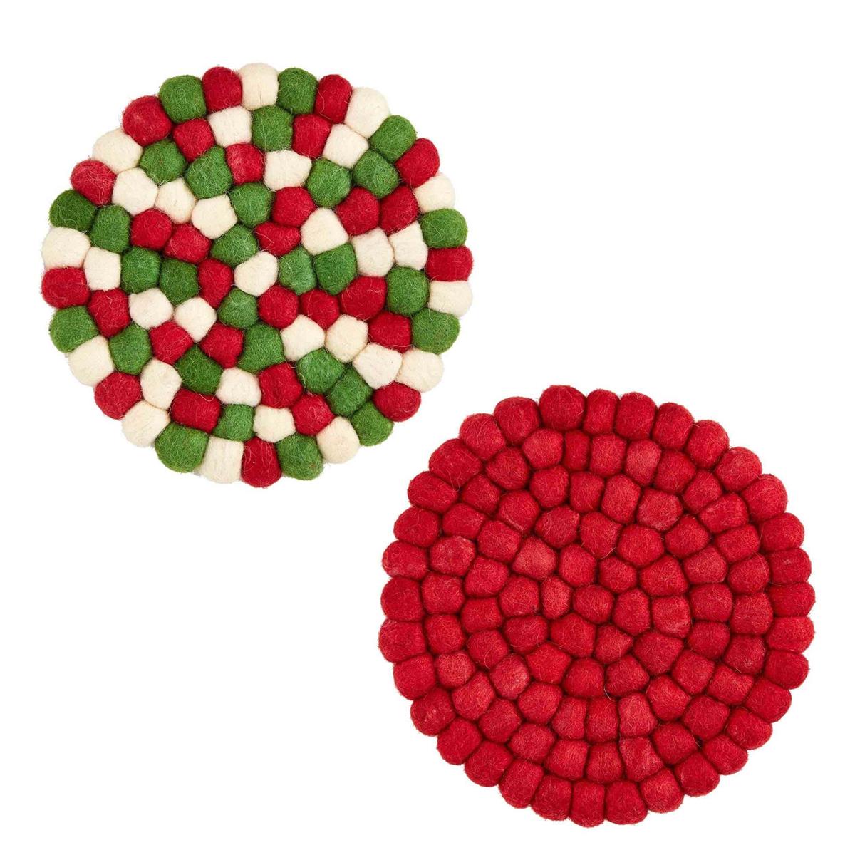 Mud Pie Christmas Pom Pom Trivets