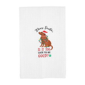 Mud Pie Embroidered Christmas Dog Towel