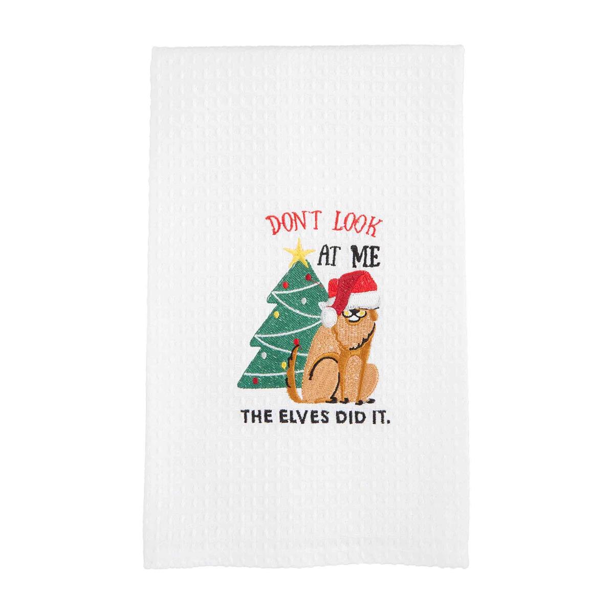 Mud Pie Embroidered Christmas Dog Towel