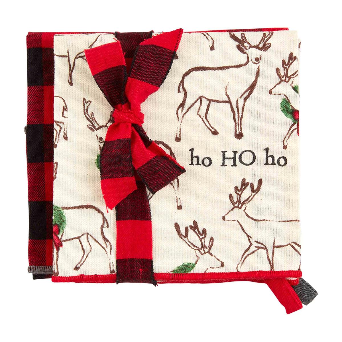 Mud Pie Lodge Christmas Ho Ho Ho Towel Sets