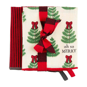 Mud Pie Lodge Christmas Oh So Merry Towel Sets