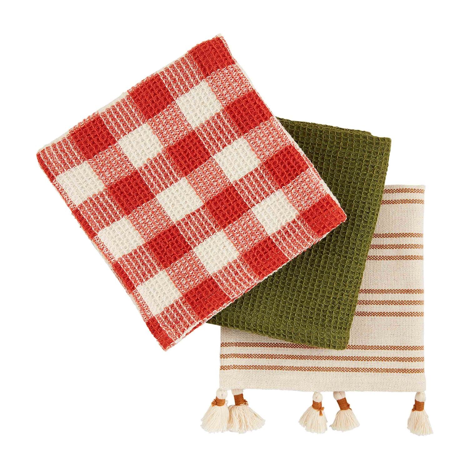 Mud Pie Fall Cotton Towel Set Orange