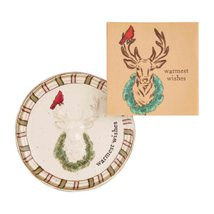 Mud Pie Lodge Warmest Wishes Reindeer Appetizer Set