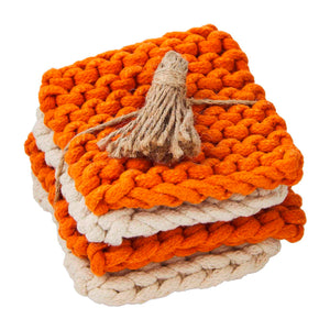 Mud Pie Fall Crochet Coaster Sets