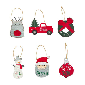 Mud Pie Farm Christmas Tin Ornaments