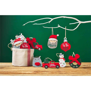 Mud Pie Farm Christmas Tin Ornaments