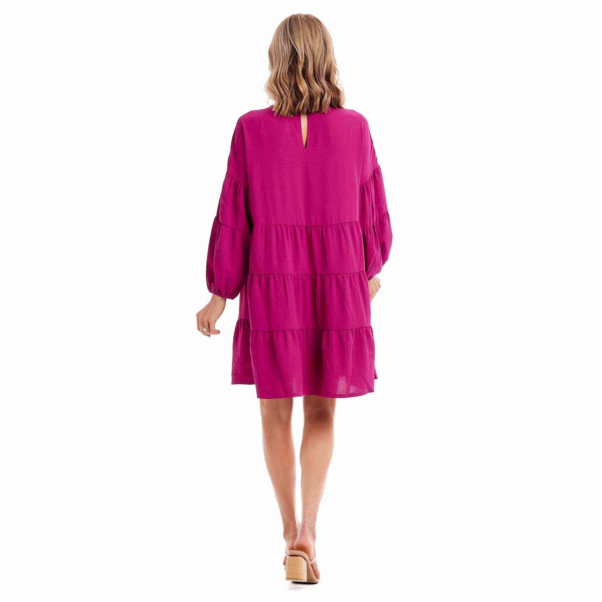 Mud Pie Dallas Tiered Dress - Berry