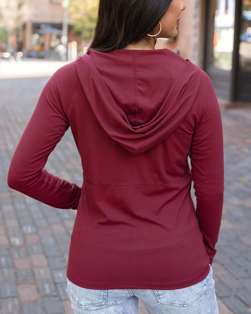 Grace & Lace Best Athletic Zip Up Jacket - Port