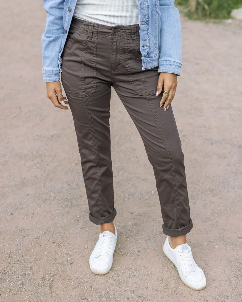 Grace & Lace Camper Cargo Pants - Tarmac