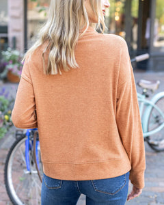 Grace & Lace Cool Day Quarter Zip Pullover - Harvest