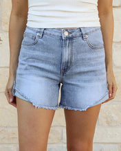 Grace & Lace Drop Hem Denim Shorts - Light Mid-Wash