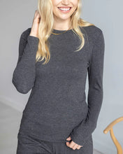 Grace & Lace Essential Ribbed Long Sleeve Tee Charcoal