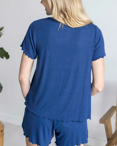 Grace & Lace Essential Ribbed Relaxed Fit Tee Classic Blue