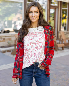 Grace & Lace Favorite Button Up Top - Christmas Plaid