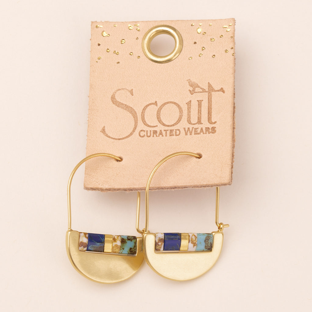 Scout Curated Wears Good Karma Miyuki Crescent Hoop - Indigo/Gold