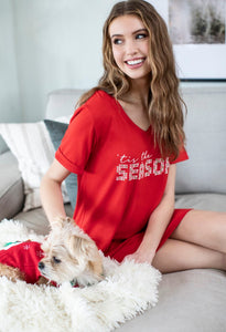 Hello Mello Holiday V-Neck Sleep Shirt - Tis the Season