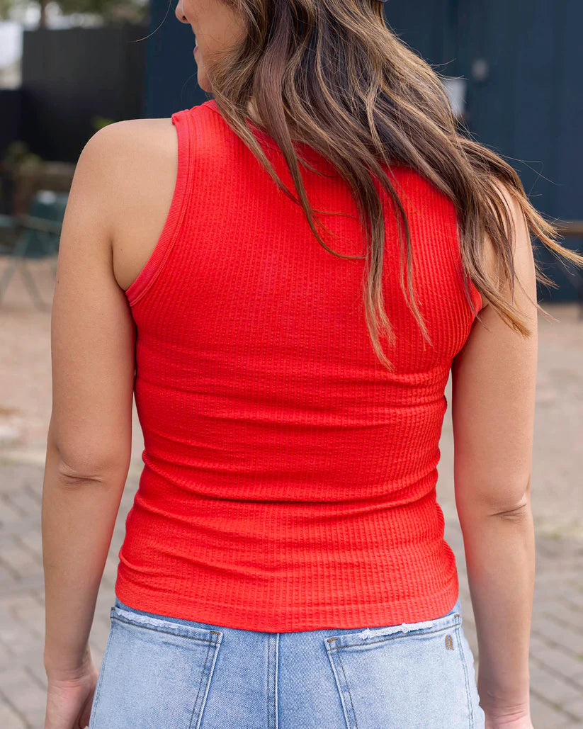 Grace & Lace High Neck Brami Tank - Cardinal Red