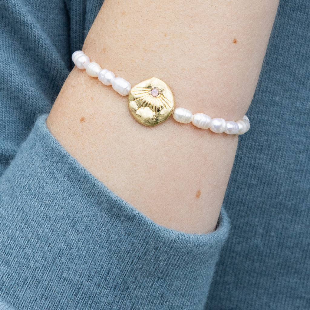 Scout Curated Wears Pearl Affirmation Bracelet Love