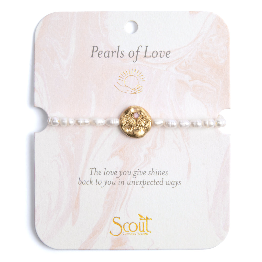 Scout Curated Wears Pearl Affirmation Bracelet Love