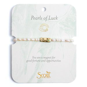 Scout Curated Wears Pearl Affirmation Bracelet Luck