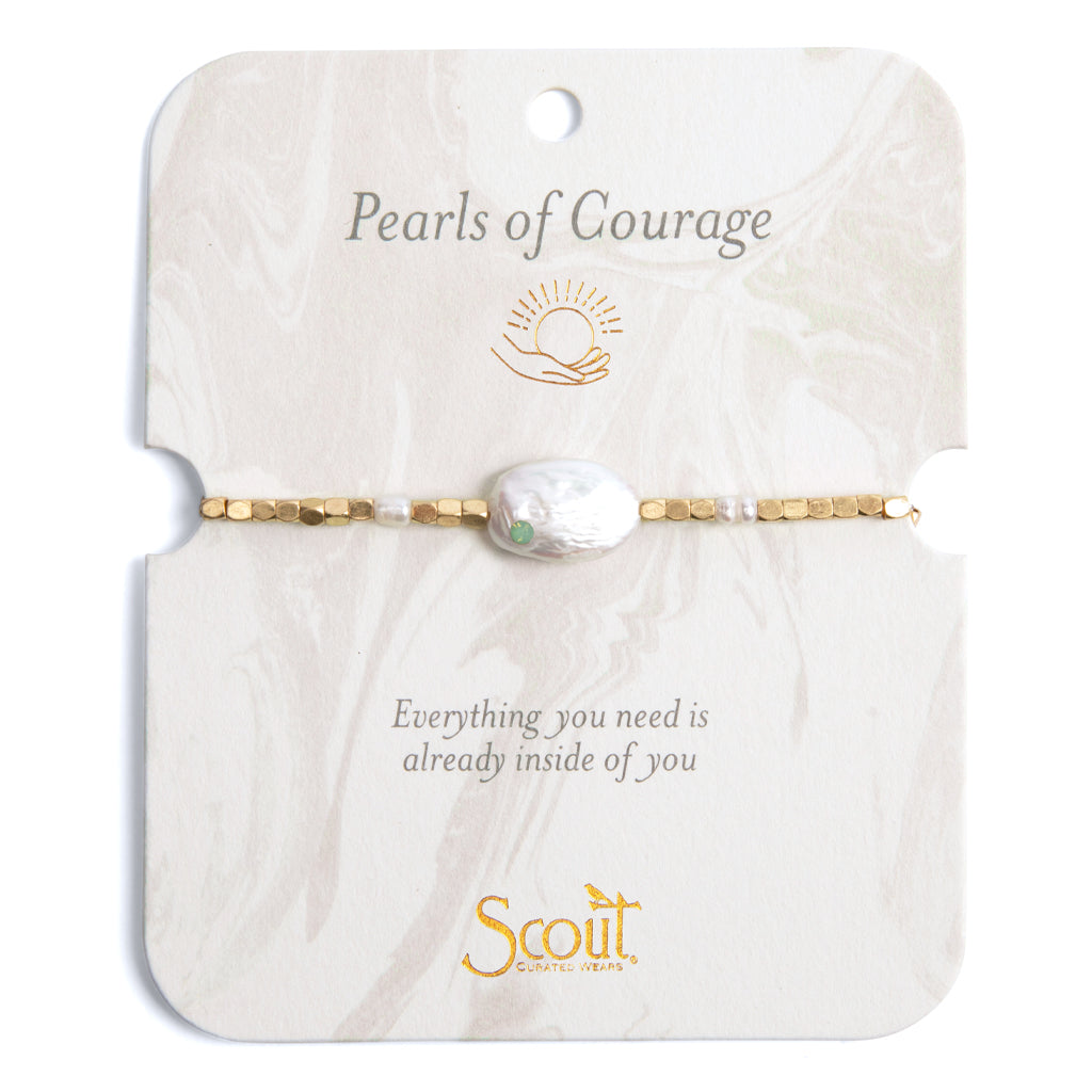 Scout Curated Wears Pearl Affirmation Bracelet - Courage