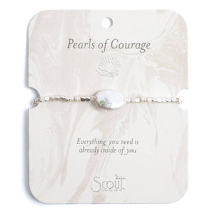 Scout Curated Wears Pearl Affirmation Bracelet - Courage