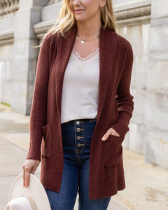 Grace & Lace Bambü Cowl Neck Cardigan Cherry Walnut