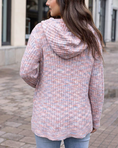 Grace & Lace Cloud Ribbed Hoodie - Blush Melange