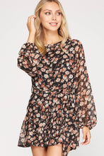 She & Sky Long Sleeve Floral Print Romper