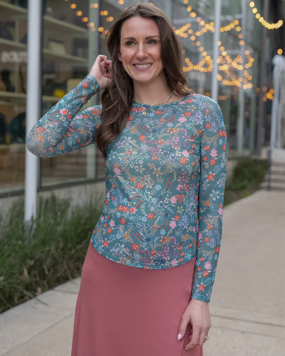 Grace & Lace Floral Mesh Top - Wild Flower
