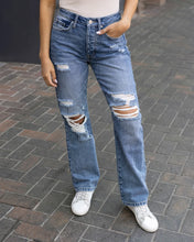 Grace & Lace Stretch Mix Distressed 90's Mid-Wash Jeans