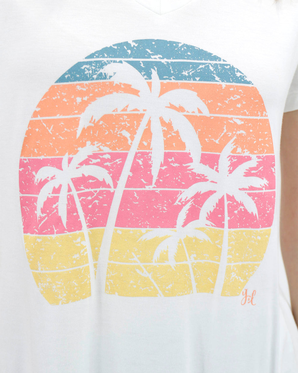 Grace & Lace Palm Trees VIP Fave V-Neck Graphic Tee