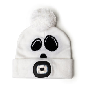 Night Scope Night Owl Kid's Rechargeable LED Beanie Ghost