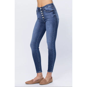 Judy Blue High Rise Button Fly Skinny Jeans