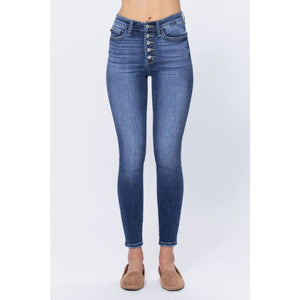 Judy Blue High Rise Button Fly Skinny Jeans