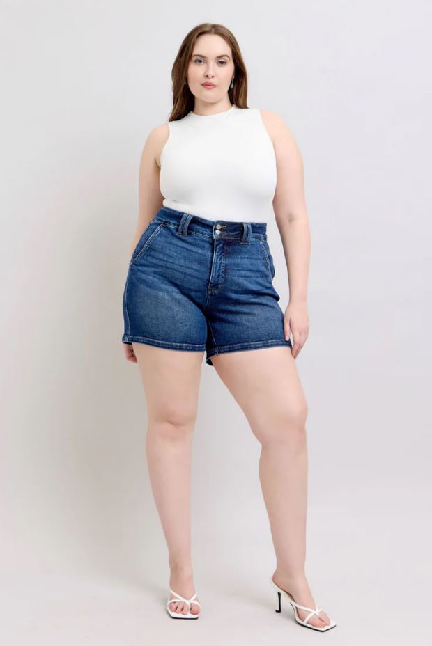 Judy Blue Hi-Waisted Double Button Shorts 150307