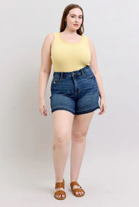 Judy Blue Destroyed Release Hem Denim Shorts
