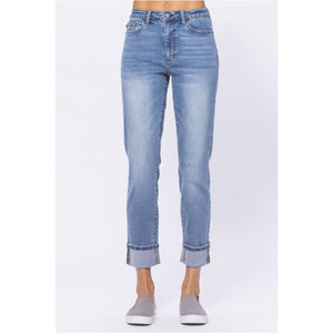 Judy Blue High Waist Boyfriend Cuffed Jean