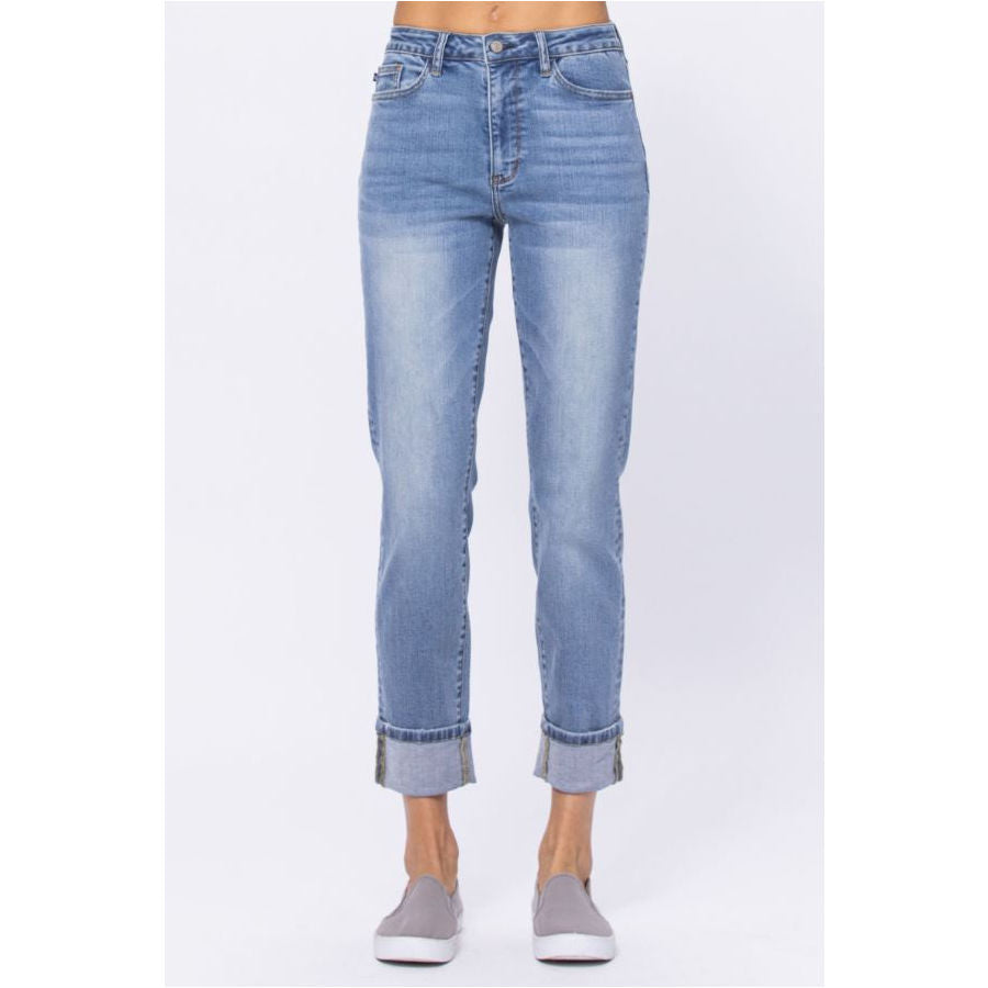 Judy Blue High Waist Boyfriend Cuffed Jean