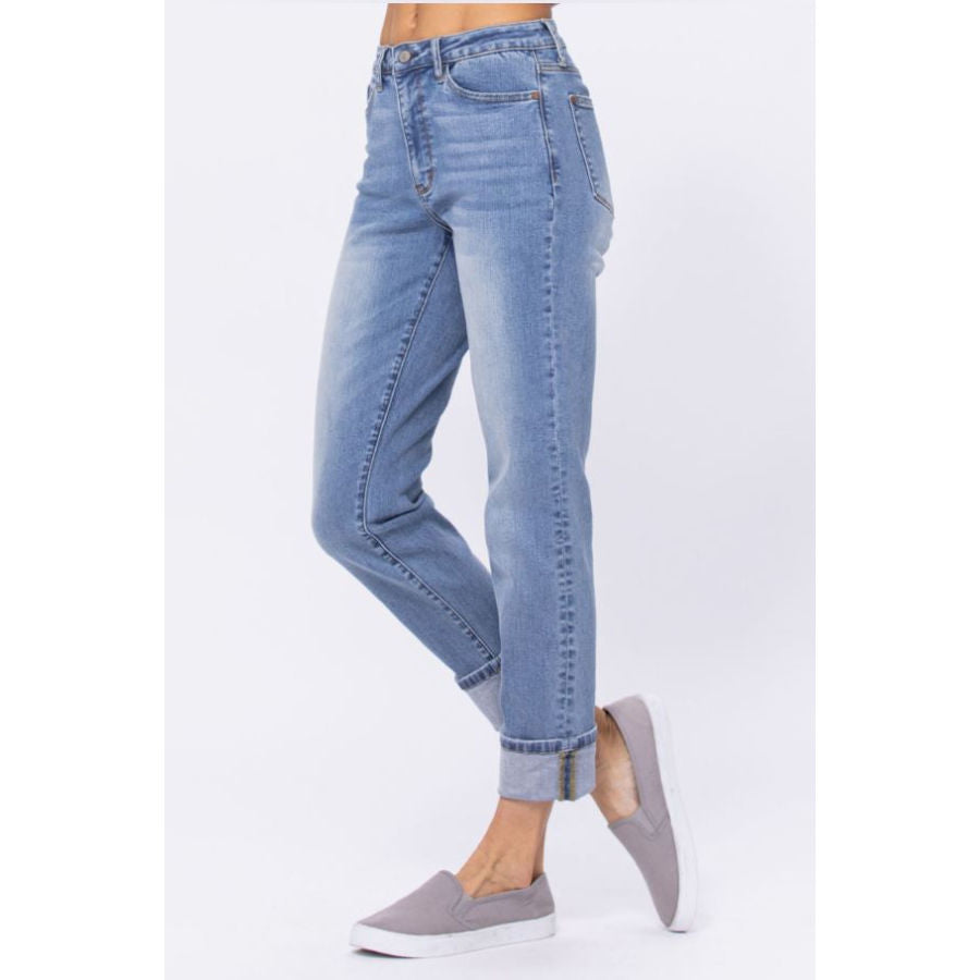 Judy Blue High Waist Boyfriend Cuffed Jean