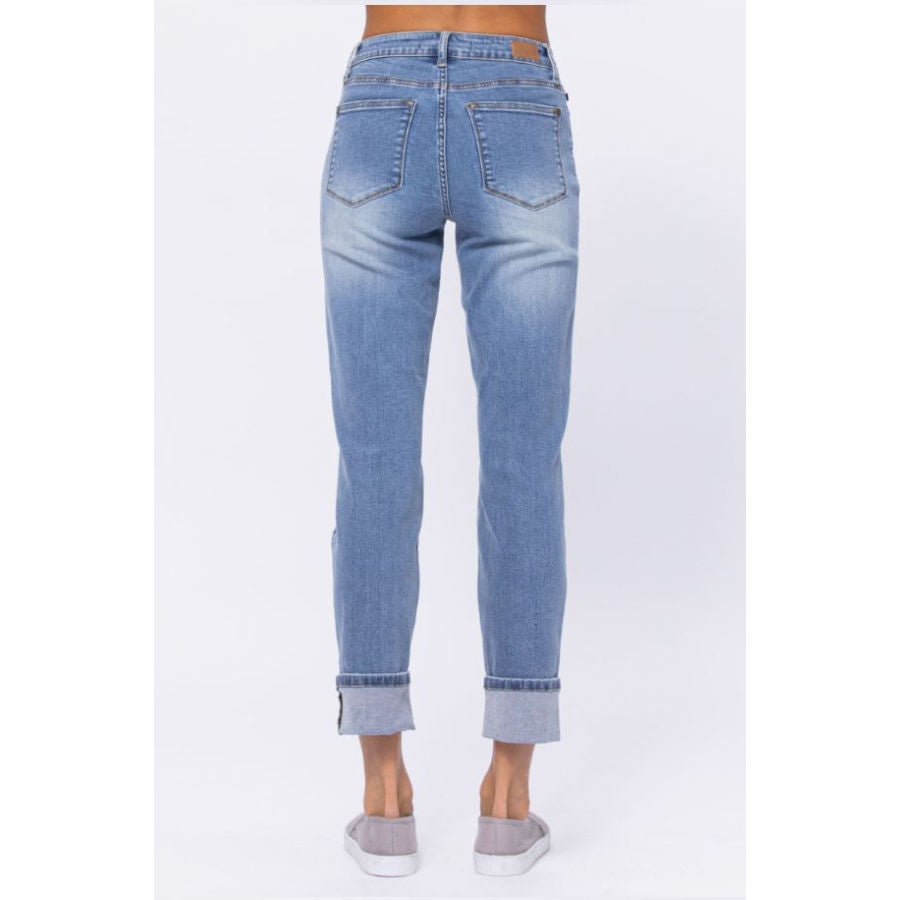 Judy Blue High Waist Boyfriend Cuffed Jean