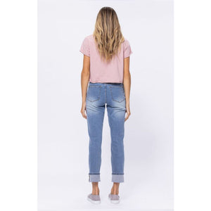 Judy Blue High Waist Boyfriend Cuffed Jean