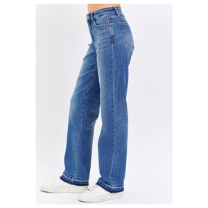 Judy Blue Wide Leg Released Hem Jeans