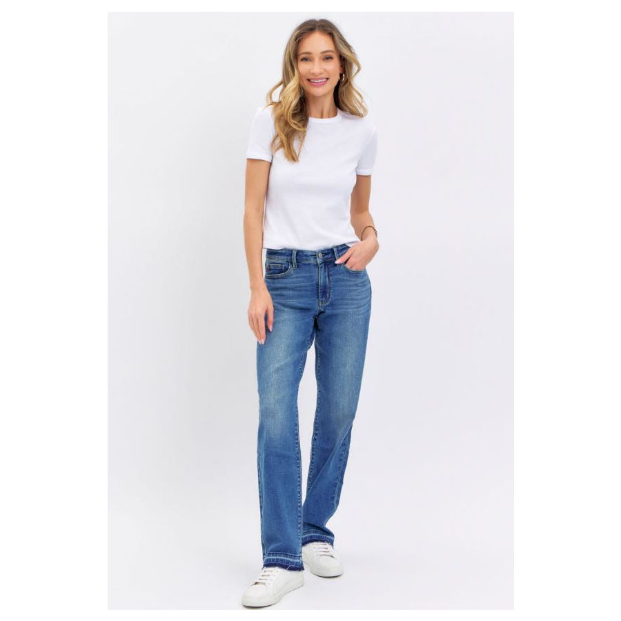 Judy Blue Wide Leg Released Hem Jeans