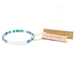 Scout Curated Wears Good Karma Miyuki Bracelet Turquoise Silver Just Breathe